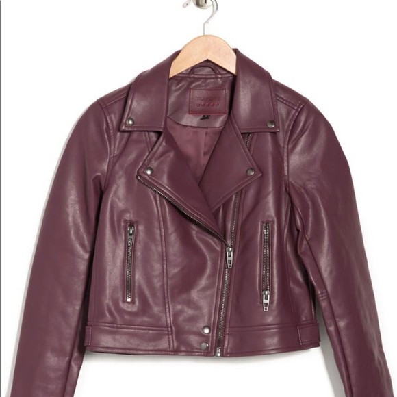 [BLANKNYC] womens Luxury Clothing High Collar Vegan Leather Motorcycle Jacket S - Picture 4 of 4